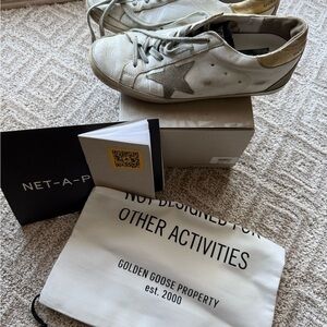 Golden Goose Leather and Suede Superstar Sneakers
